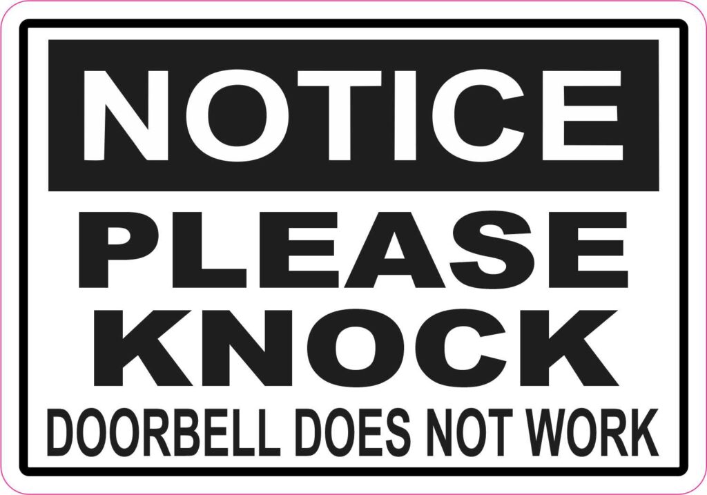 Do not ring doorbell sign