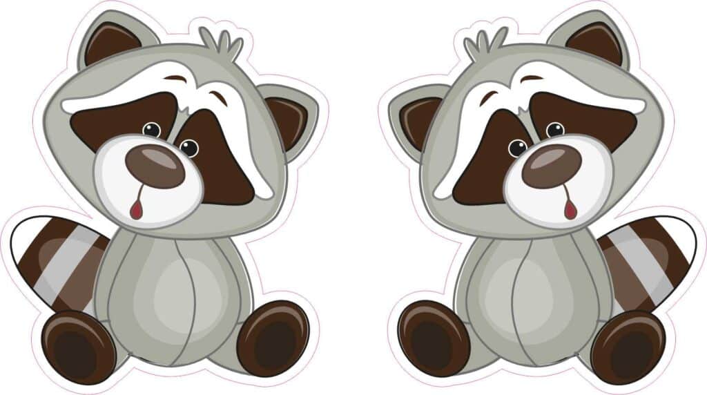 Stickertalk Raccoon Vinyl Stickers 1 Sheet Of 2 Stickers 25 Inches X 3 Inches Each 