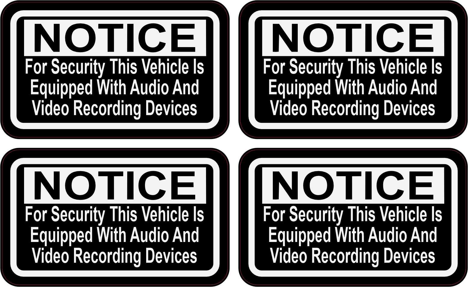 StickerTalk Vehicle Equipped w/ Audio Video Recording Sticker, 2.5 inches x  1.5 inches