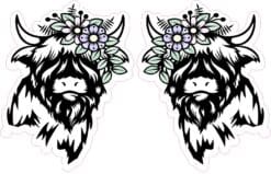 StickerTalk Mirrored Pink and Purple Butterfly Stickers, 3 Inches x 3.5 Inches