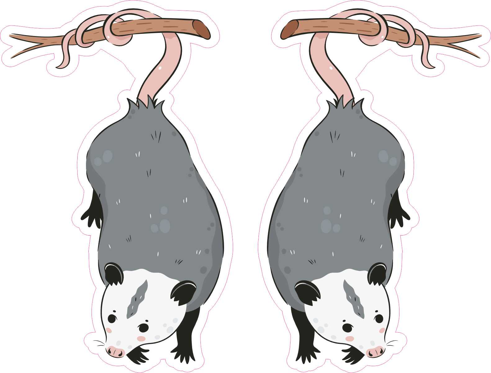 Stickertalk Opossum Vinyl Stickers 25 Inches X 4 Inches 