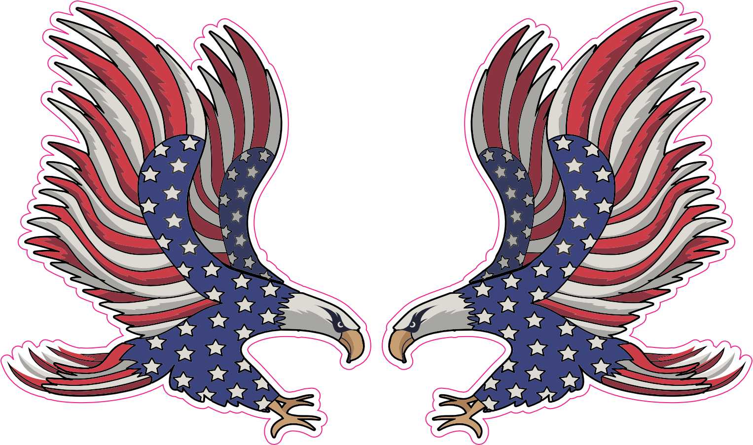 USA Eagle Stickers Car Truck Vehicle Bumper Decal