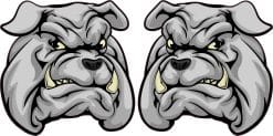 StickerTalk 5.2inx4.6in Black White Bulldog Mascot Bumper Sticker Decal Window Stickers Decals