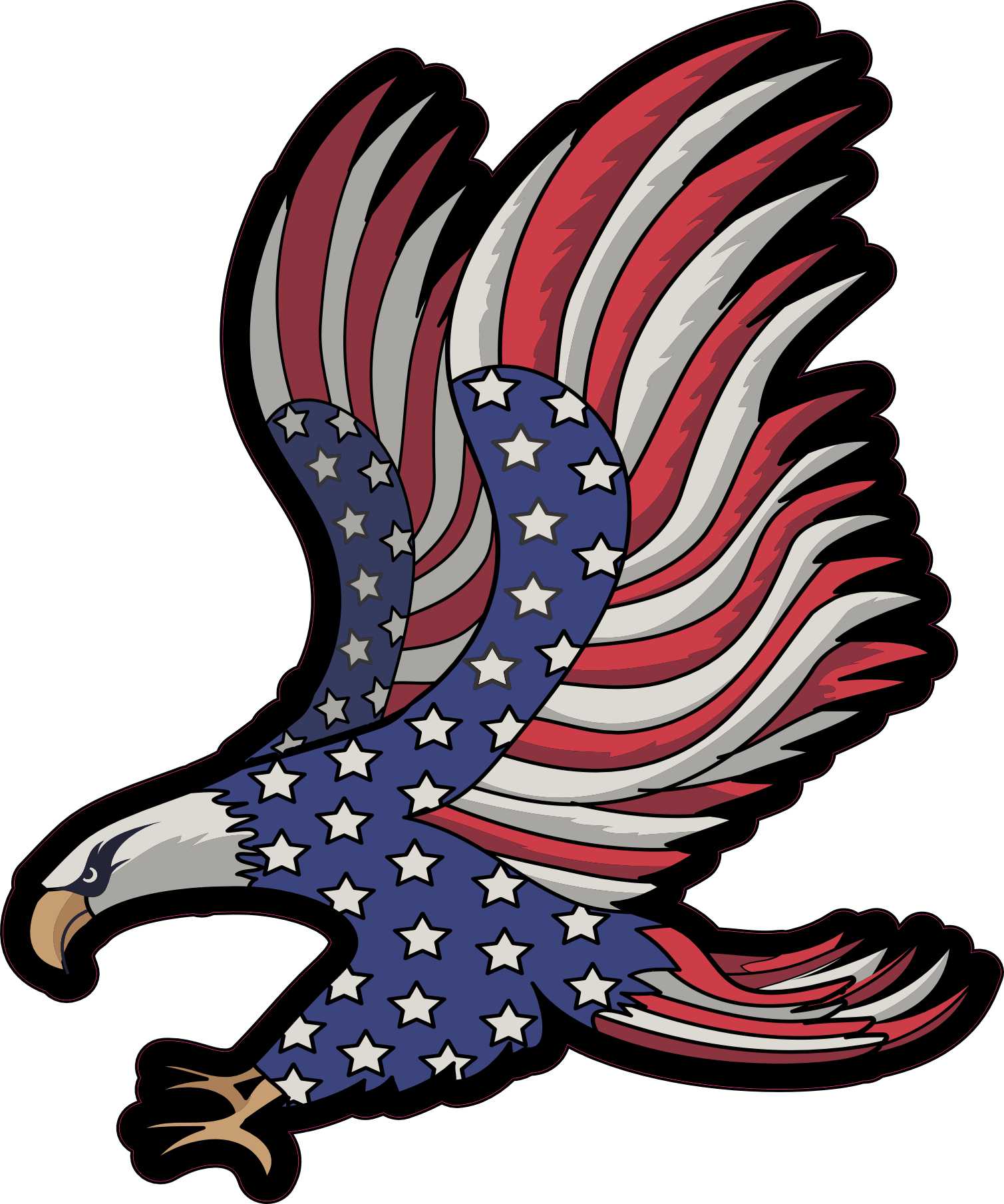 StickerTalk Patriotic Eagle Sticker, 5 inches x 6 inches