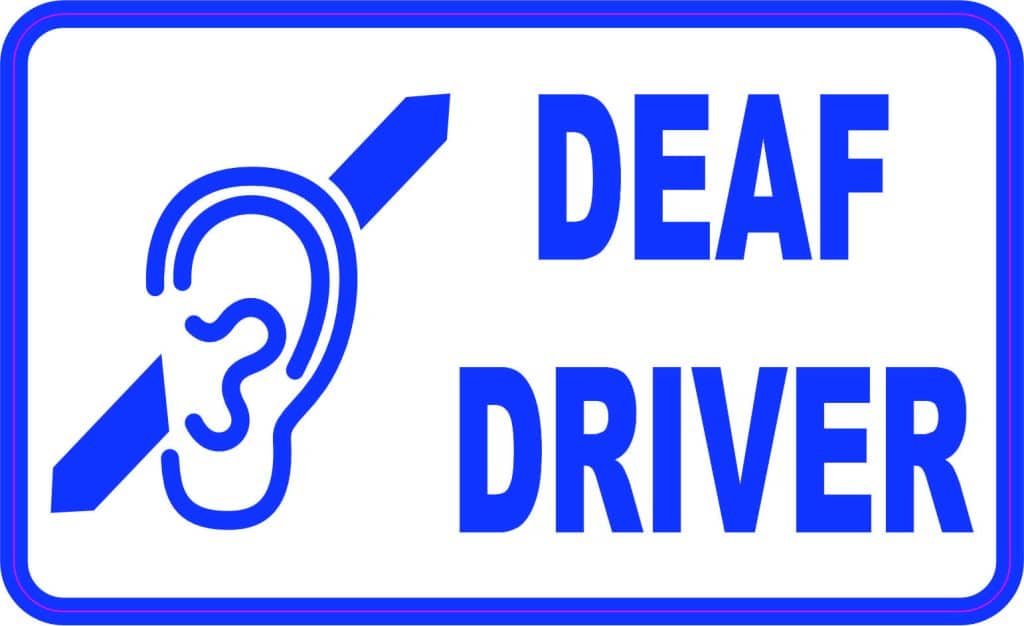 StickerTalk Deaf Driver Magnet, 5 inches x 3 inches