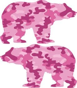 Pink Camo Bear Sticker Sheet